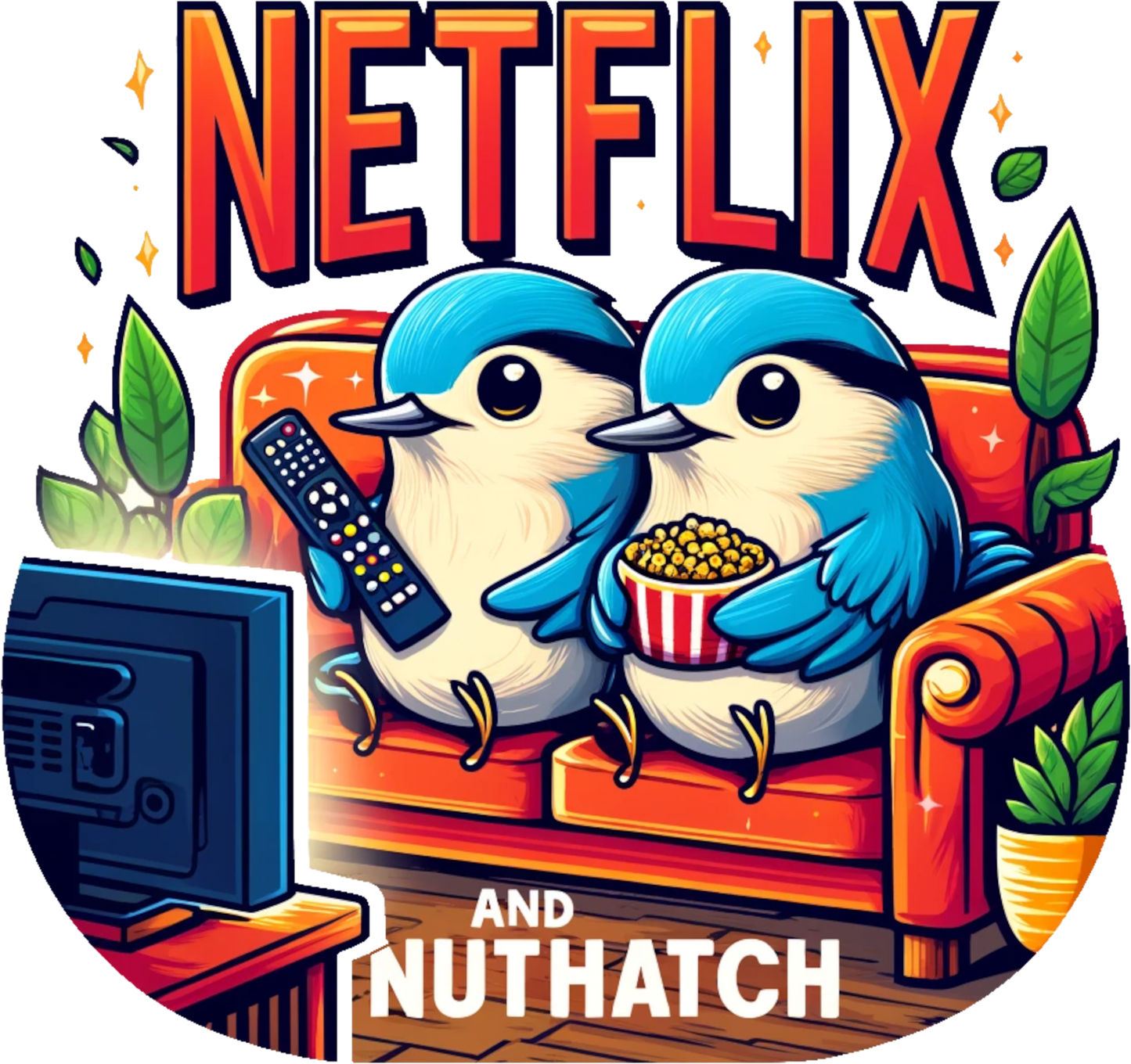 Netflix and Nuthatch: Movie Night Magic Tee